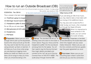 How to run an Outside Broadcast